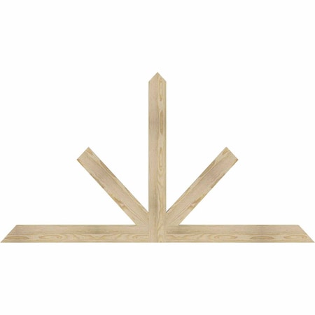 Ekena Millwork Saratoga Rough Sawn Timber Gable Bracket, Douglas Fir, 72"W x 39"H x 2"D x 4"F, 13/12 Pitch GBW072X39X0204SAR00RDF